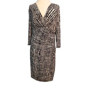 Lauren Ralph Lauren Y2K Black and White Long Sleeve midi Dress